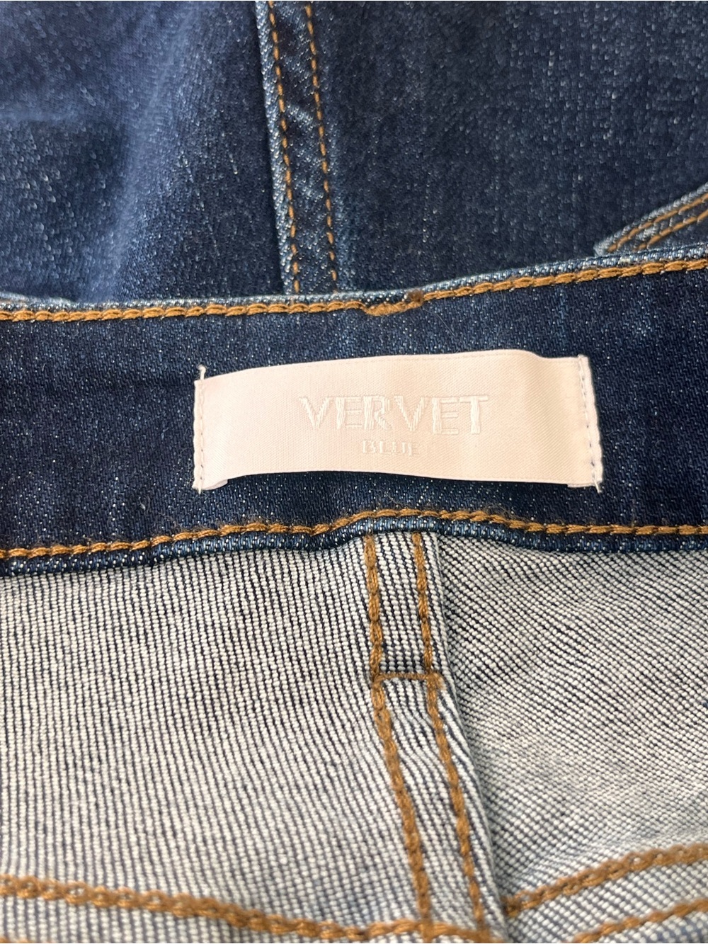 Vervet Bella High Rise Crop Flare Jeans Women’s 14 Dark Wash Raw Hem NWT - Picture 11 of 13